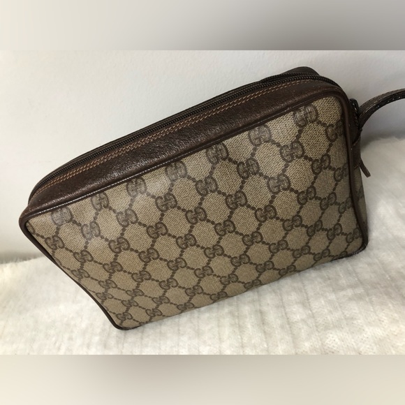 Gucci Vintage Interlocking GG Monogram Zipper Wristlet Cosmetic Pouch Clutch - Picture 7 of 15